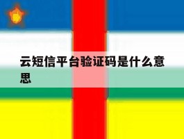 云短信平台验证码是什么意思