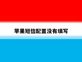 苹果短信配置没有填写
