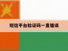 短信平台验证码一直错误