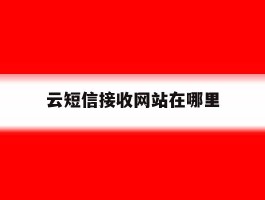 云短信接收网站在哪里
