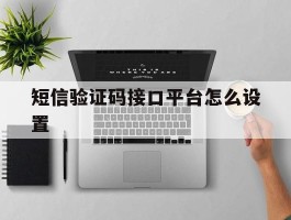 短信验证码接口平台怎么设置