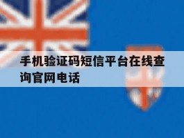 关于手机验证码短信平台在线查询官网电话的信息