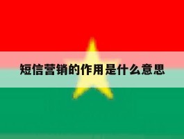 短信营销的作用是什么意思