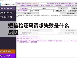 短信验证码请求失败是什么原因