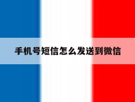 手机号短信怎么发送到微信