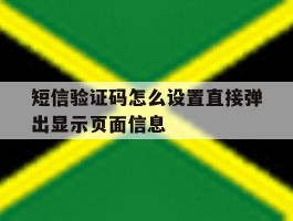 短信验证码怎么设置直接弹出显示页面信息的简单介绍