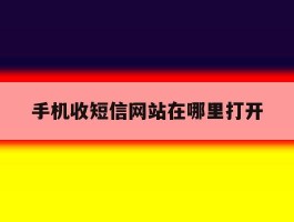 手机收短信网站在哪里打开