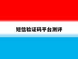 短信验证码平台测评