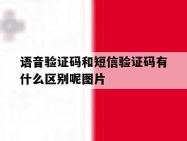 语音验证码和短信验证码有什么区别呢图片